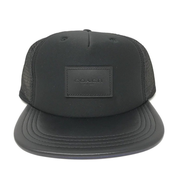 Coach F28487 Men’s Neoprene Flat Blue Hat Cap - Picture 2 of 5